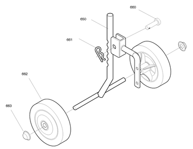Wheel Mount Diagram and Parts List for 11052X4NB 2004 Briggs and Stratton Cultivator